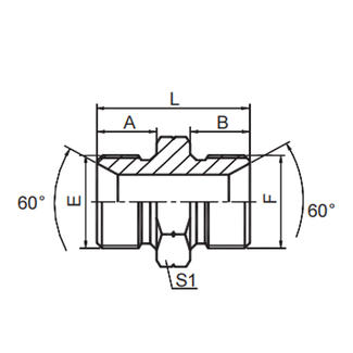 BSP Male Double Use For 60°Cone Seat Or Bonoed Seal Adapter