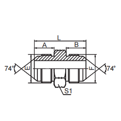 JIC Male 74°Cone REF.ISO 8434-2 Adapter